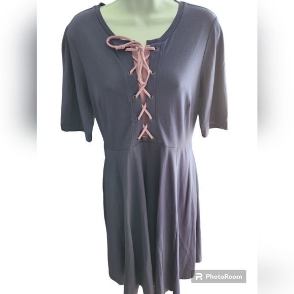 Anthropologie Maeve Renaissance Navy Blue Lace Front A-Line Dress Size S… - Picture 1 of 4